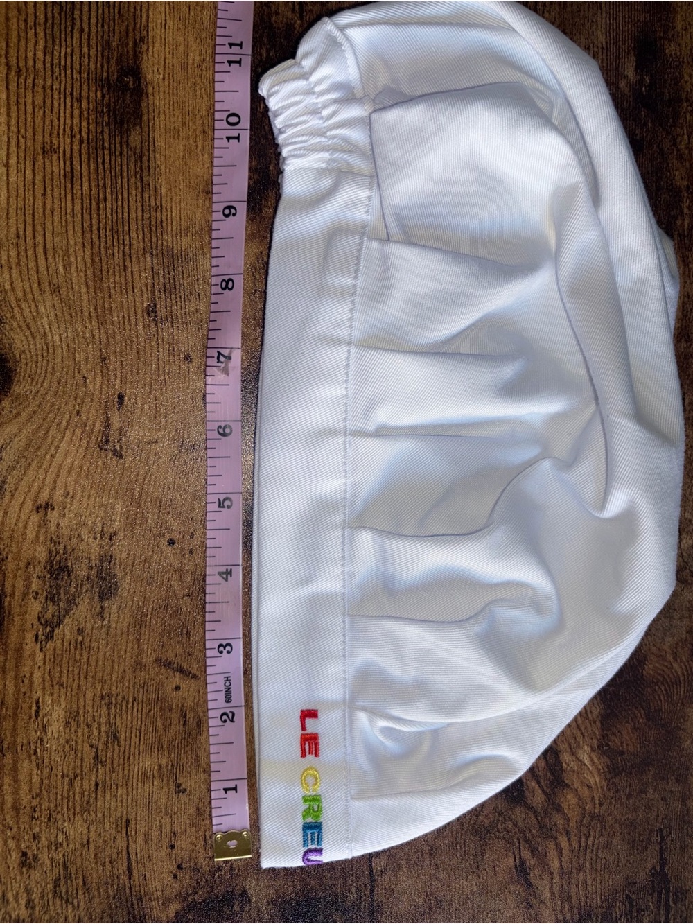 Kids Chef Hat LE CREUSET White Rainbow Logo Cotton Blend Youth Child - Picture 9 of 9